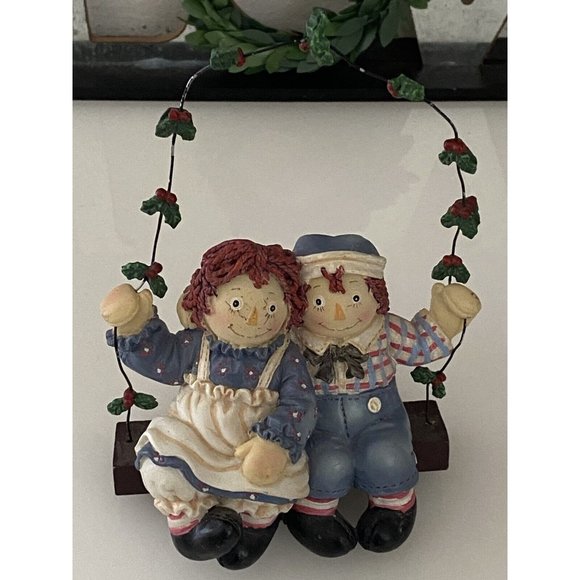 Kurt Adler Raggedy Ann & Andy Christmas Swing Ornament Vtg 2002 Simon Schuster - Picture 9 of 16